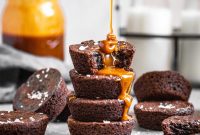 Salted Caramel Brownie Bites in a Muffin Tin