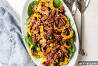 Festive Spinach Salad with Warm Bacon Vinaigrette