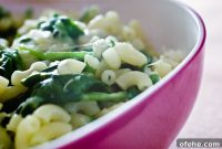 Comté Macaroni with Baby Spinach and Garlic Breadcrumbs