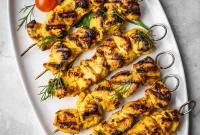 Persian Saffron Joojeh Kabob Recipe — Grilled Chicken Kabab