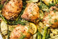Spring Sheet-Pan Chicken with Artichokes and Asparagus