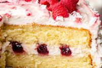 Raspberry Coconut Cake Recipe with Creamy Coconut Frosting