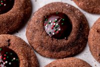 Chocolate Thumbprint Cookies with Gooey Jam Centers