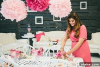 Pink Polka Dot and Floral Party Table Ideas