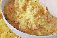 Creamy Queso Dip with Rotel Tomatoes and Diced Chilies