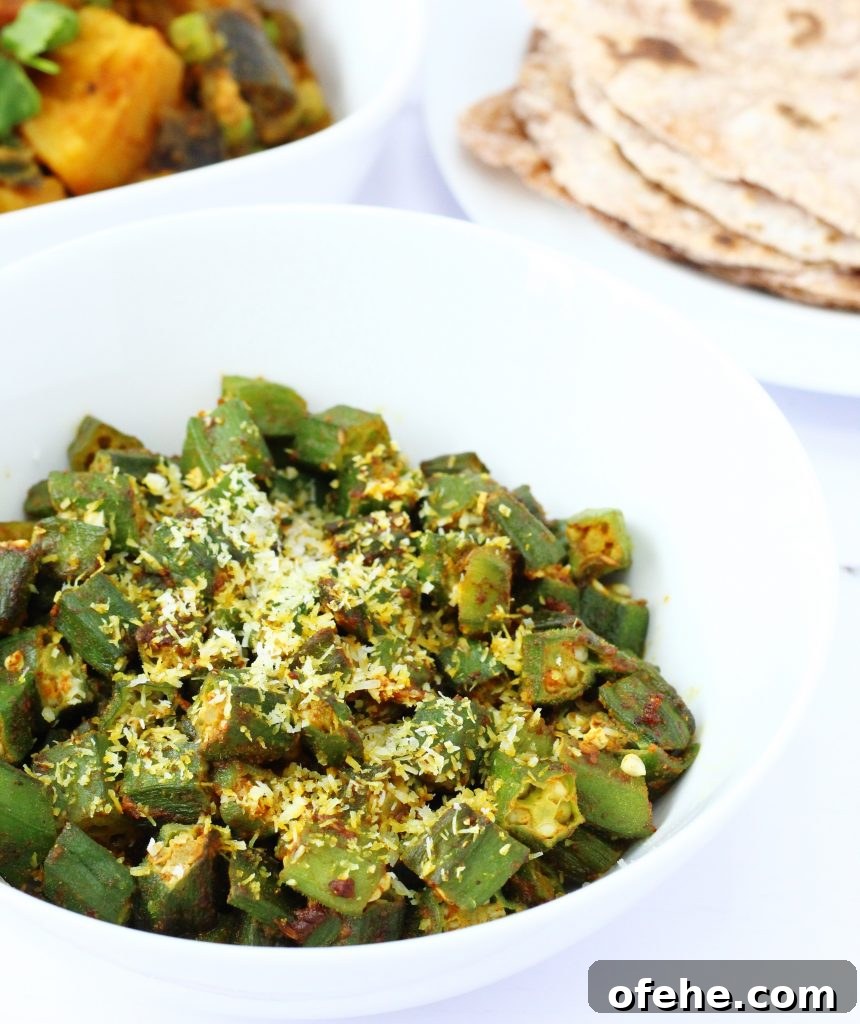 Dry curried okra