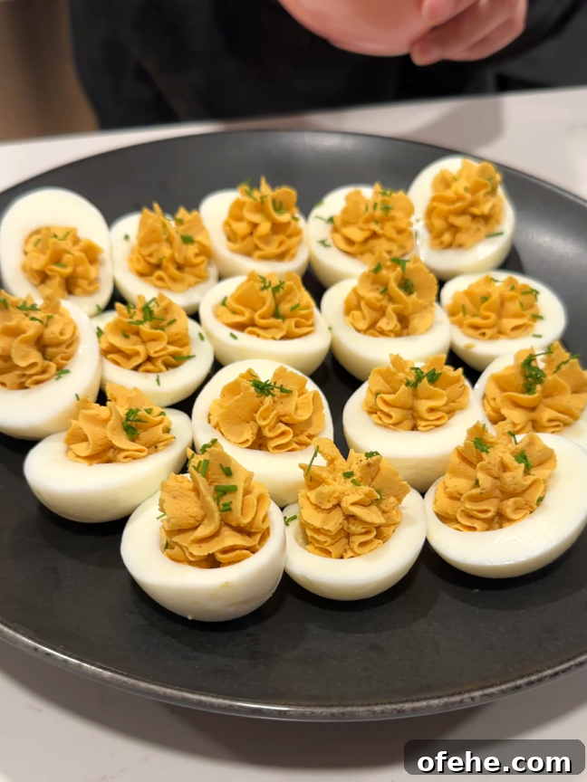Deviled Eggs with Mi Goreng Instant Noodle Flavor 2 A plate of mi goreng deviled eggs