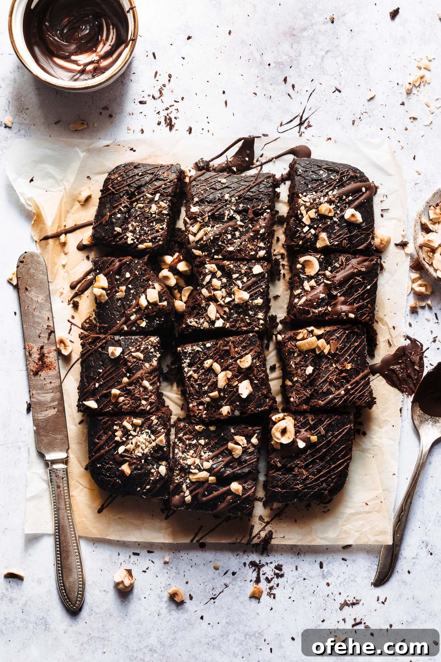 Close up of brownie texture