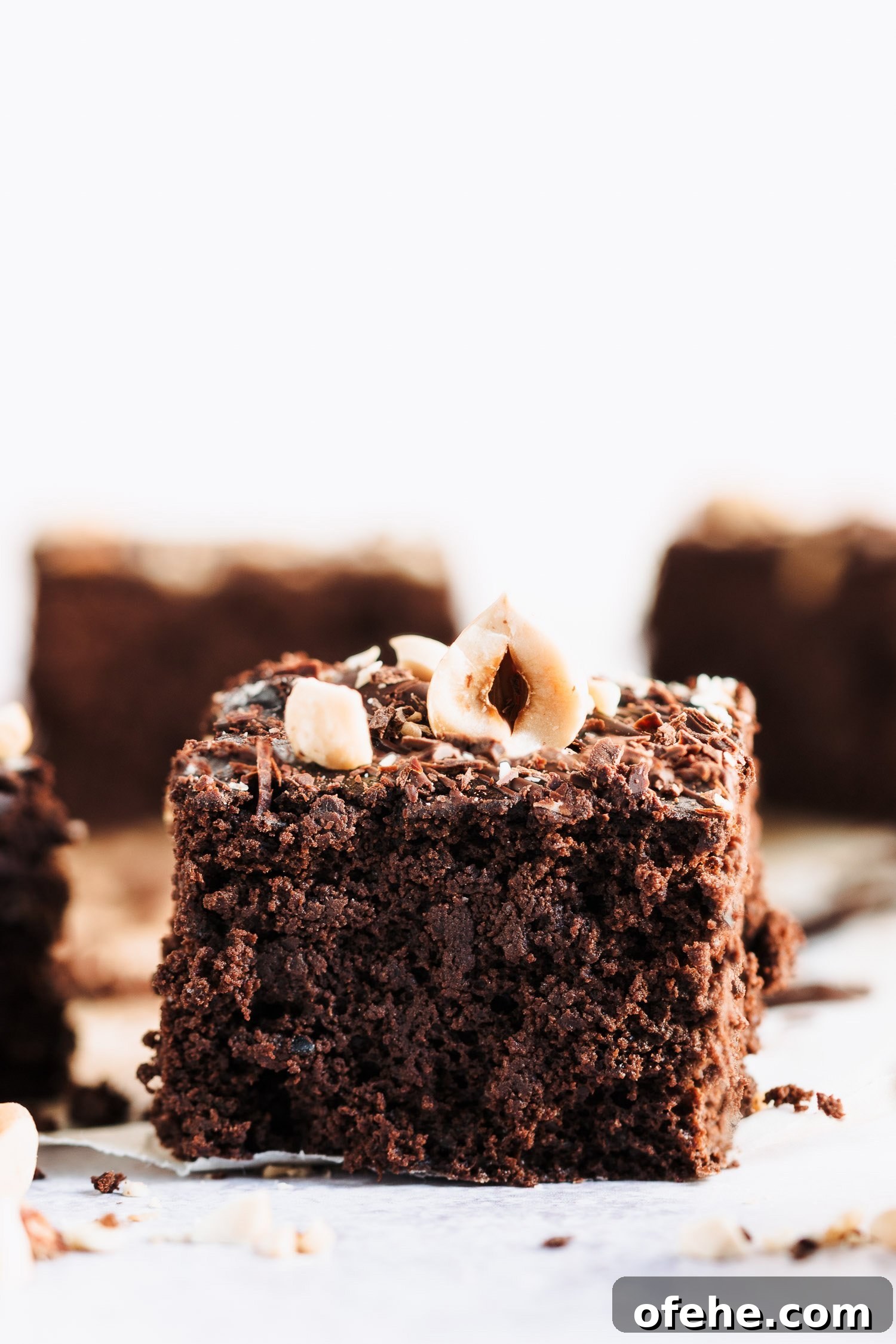 Brownies served with nuts