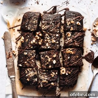 My healthy brownies with black beans served with chocolate on top
