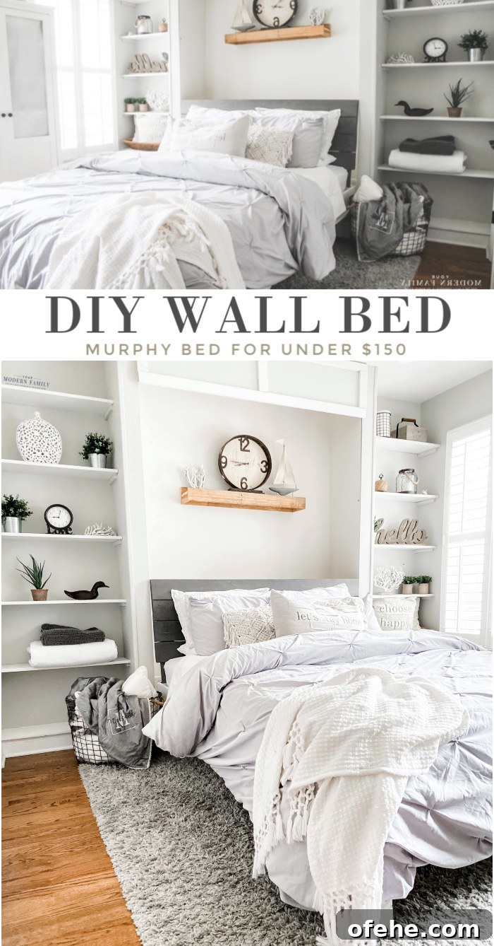 Build a Murphy Bed for Under $150 – Plans & Video Guide 5 Murphy Bed! DIY wall bed for under $150