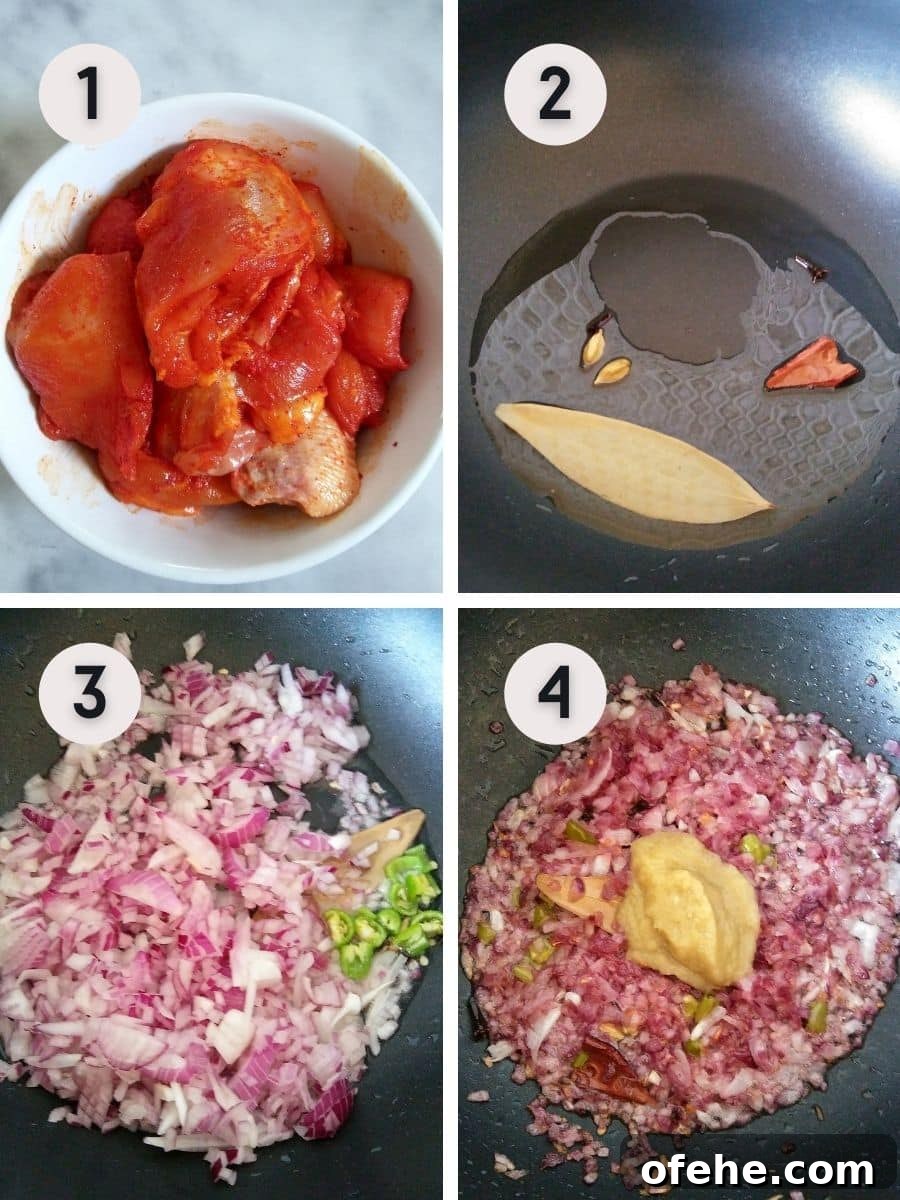 Andhra Chicken Gravy preparation steps