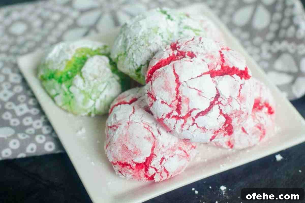 Cake Mix Crinkle Christmas Cookies.