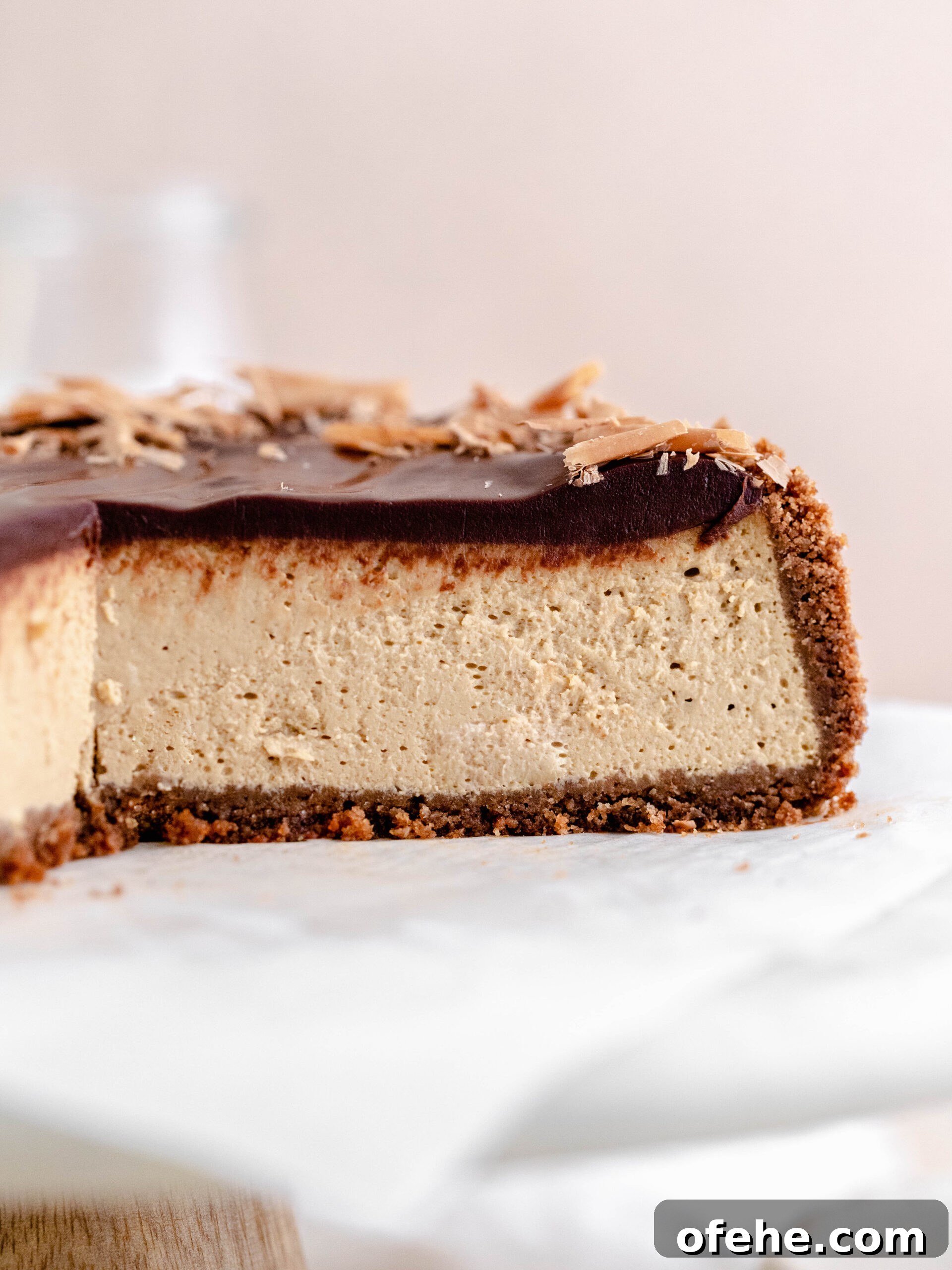 Decadent Coffee Cheesecake Recipe for Coffee Lovers 6 Showing the inside of the Espresso cheesecake.