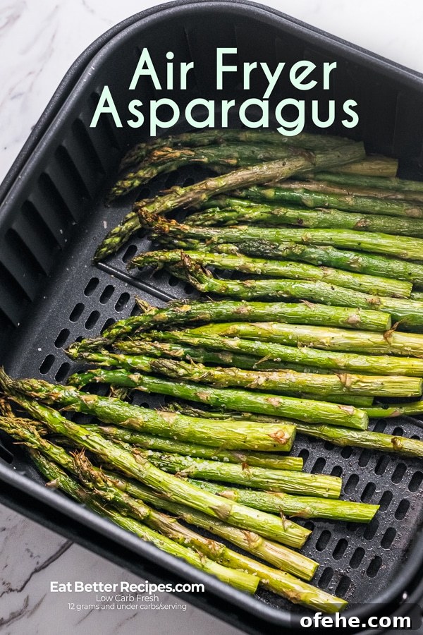 Air Fryer Asparagus Air Fryer Asparagus in a basket