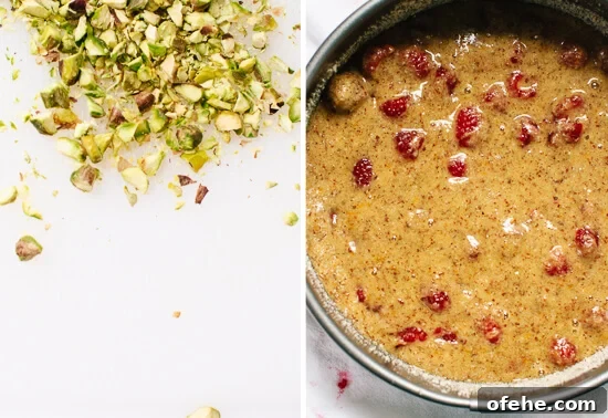 Honey Almond Cake with Raspberries, Orange & Pistachios 7 pistachio honey orange cake-1