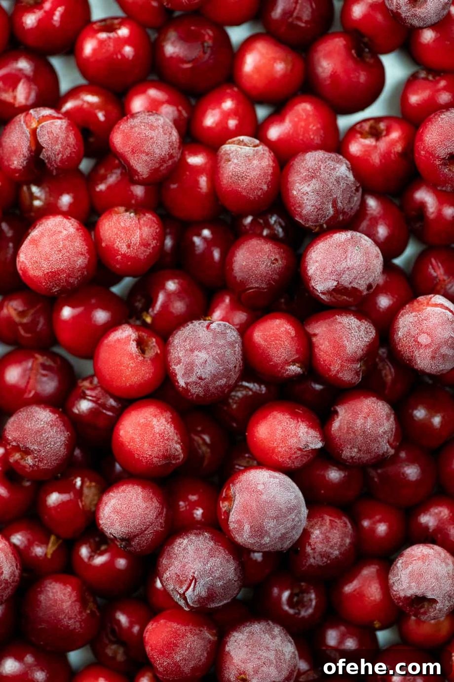 Sour Cherry French 75 Cocktail for Seasonal Entertaining 4 sour cherries on a baking sheet