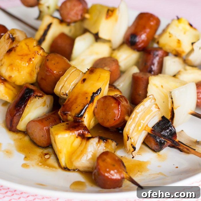 Hawaiian Pineapple Hot Dog Kebabs: Sweet & Savory Grill Recipe 6 Hawaiian Hot Dog Kebabs are really easy to make, and they taste irresistible!