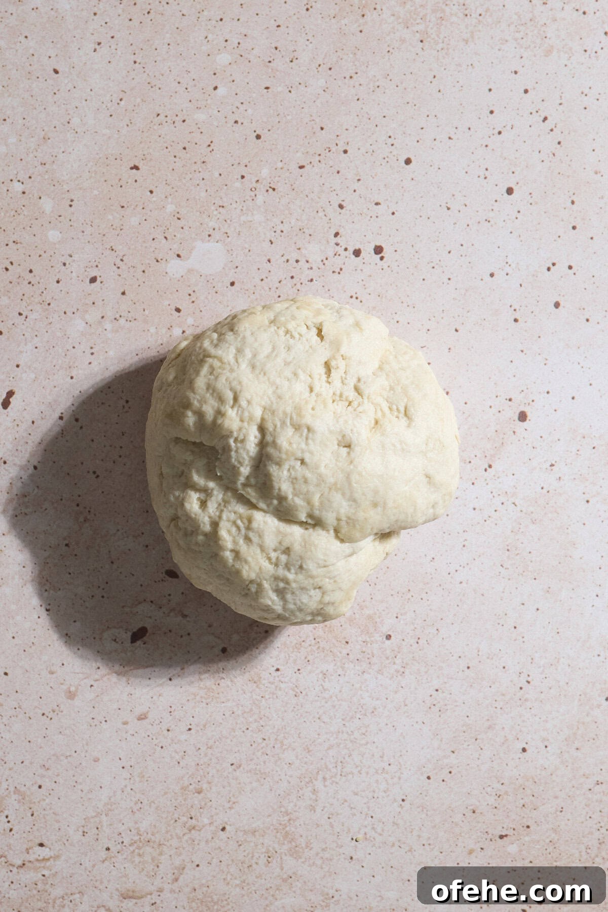 Dough in a ball after kneading.
