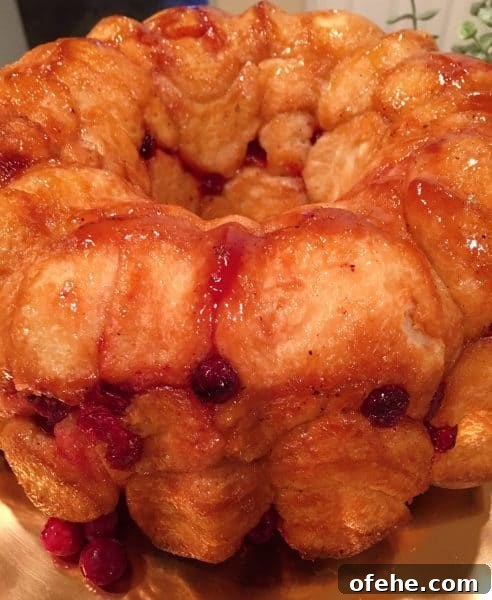 Cranberry Orange Pull-Apart Monkey Bread Recipe 12 Monkey bread inverted onto serving platter