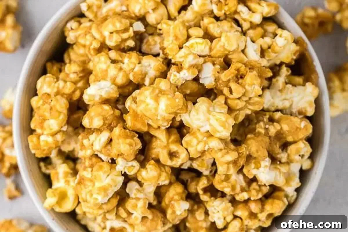 Ultimate Homemade Caramel Popcorn Recipe You’ll Love 2 Bowl of caramel popcorn.