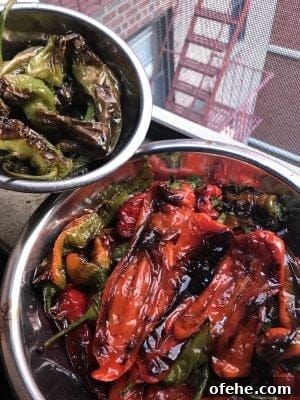 Crispy Sautéed Italian Sweet Peppers with Garlic & Herbs 9 Fried Peppers in Bowl near Fire Escape