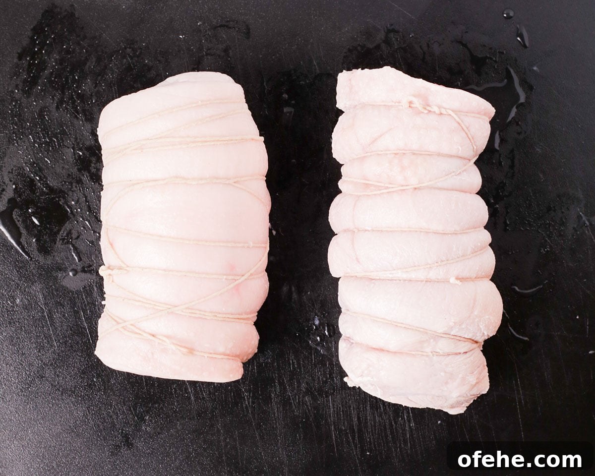 Rolling pork belly