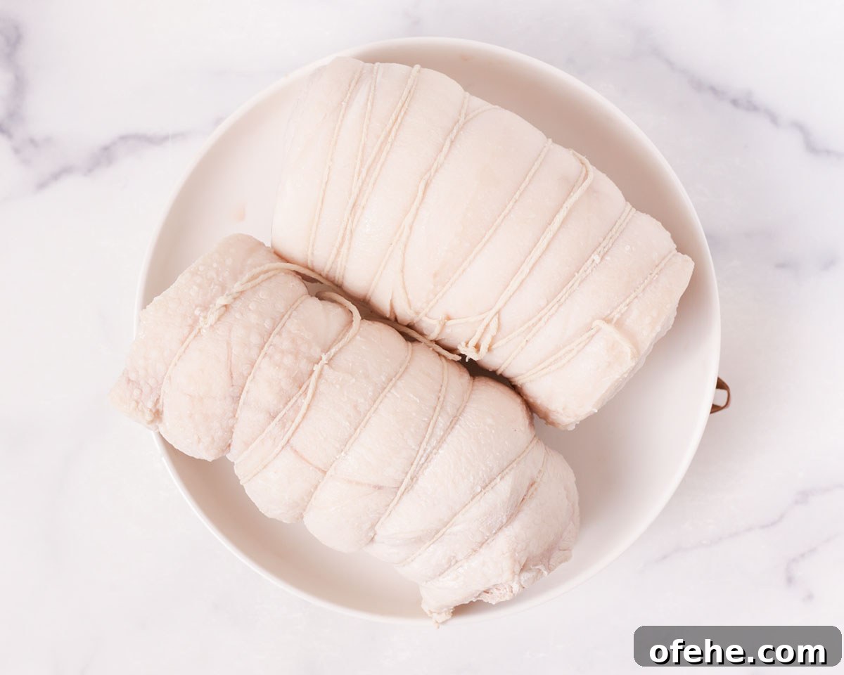 Searing pork belly