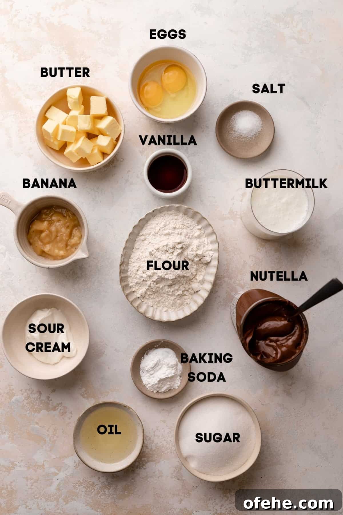 Chocolate Hazelnut Banana Muffins — Moist & Gooey Recipe 3 ingredients needed to make banana nutella muffins.