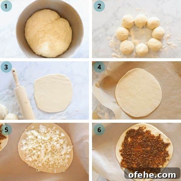 Authentic Manakeesh Zaatar Recipe: Traditional Lebanese Flatbread 6 Step by step photos for making manakeesh