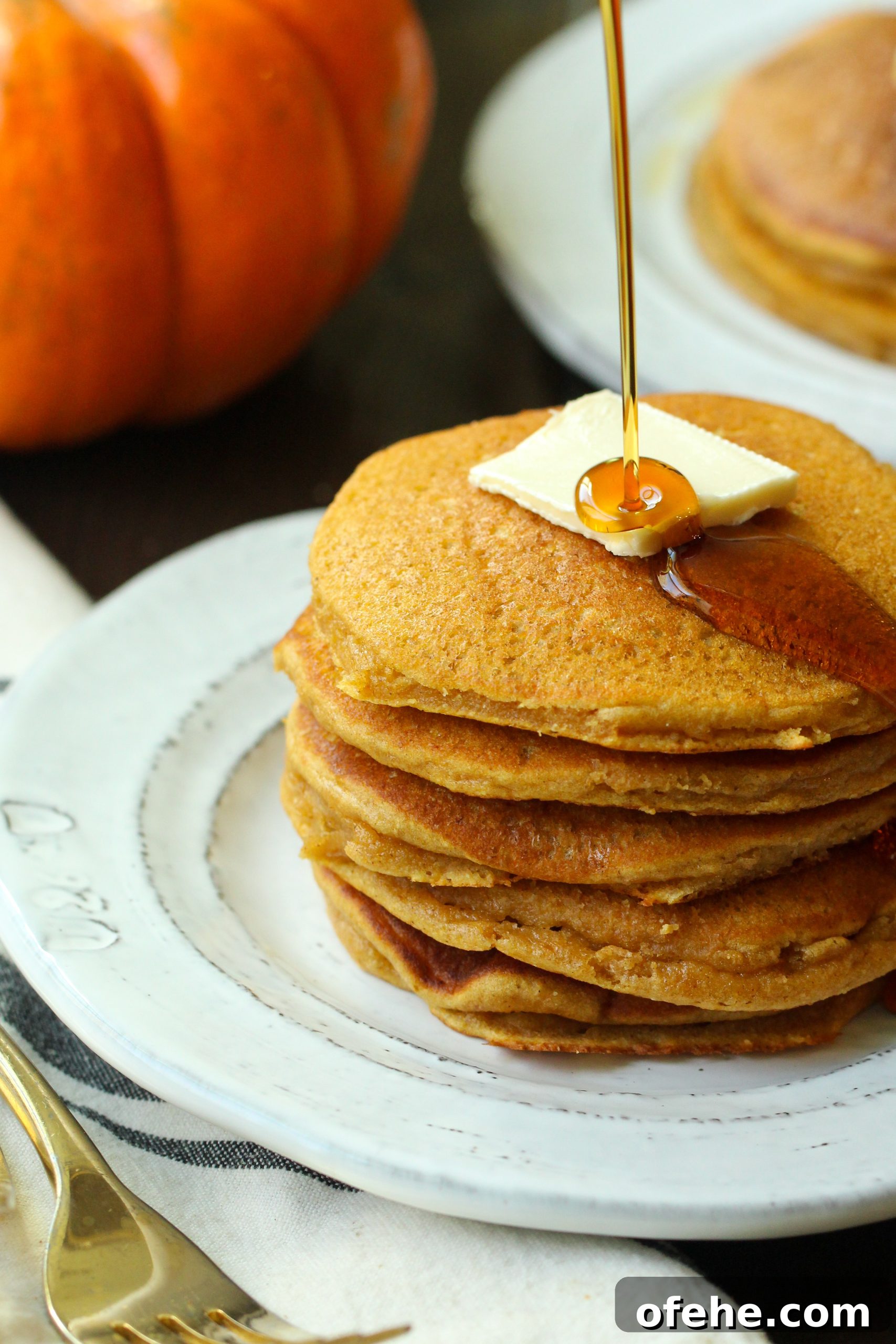 Paleo Pumpkin Protein Pancakes Recipe for Muscle Fuel 5 EASY Paleo Pumpkin Protein Pancakes - Gluten-free, dairy-free, nut-free option, grain-free. A quick fall breakfast that freezes great, making it awesome for meal prep. 10 grams of protein per pancake!