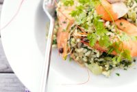 Watercress Risotto with Scampi and Seared Scallops