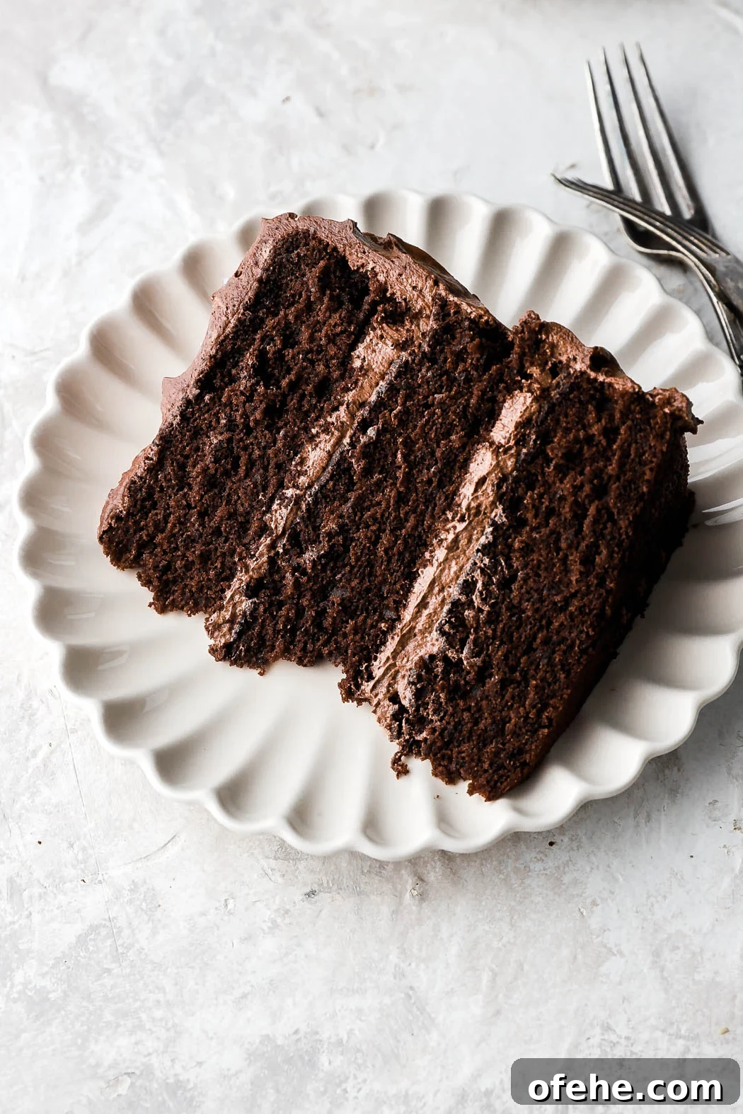 Decadent 8-Inch Chocolate Cake Recipe for Any Occasion 3 slice of chocolate cake with chocolate frosting