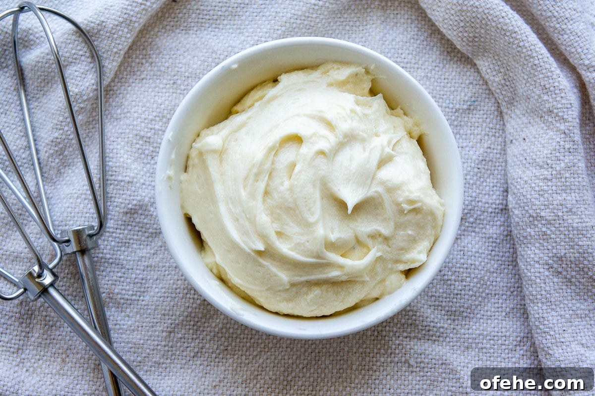 a bowl of maple frosting.