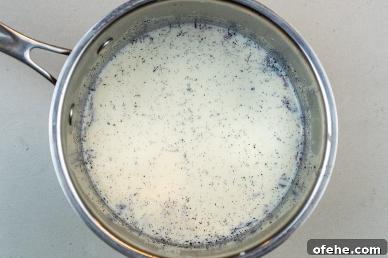 Silky Vanilla Custard Recipe Without Cornstarch 4 Removing the milk from the heat