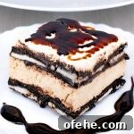 No Bake Salted Caramel Oreo Icebox Cake Recipe - Featured Image