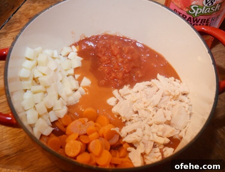 Hearty Chicken Minestrone Soup Recipe for Cozy Weeknight Meals 5 Add drained canned vegetables