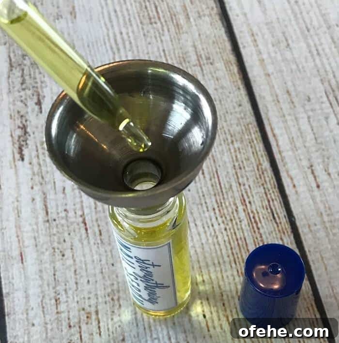DIY essential oil nail serum preparation