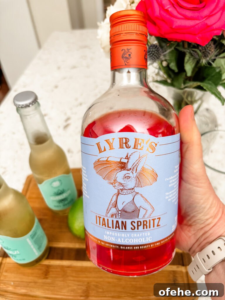 Italian Spritz Mocktail: Refreshing Non-Alcoholic Summer Cocktail 4 Lyre’s Italian Spritz, Bitter Orange Style