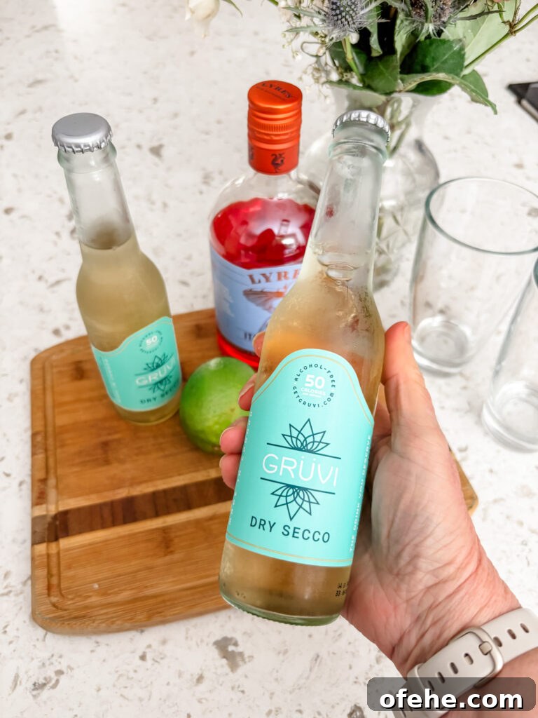 Italian Spritz Mocktail: Refreshing Non-Alcoholic Summer Cocktail 5 The non-alcoholic sparkingling wine