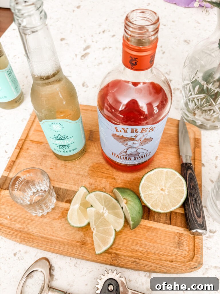 Italian Spritz Mocktail: Refreshing Non-Alcoholic Summer Cocktail 6 The ingredients for the Italian Spritz mocktail