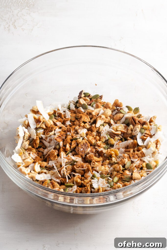 Grain-Free Homemade Granola Recipe with Crunchy Seeds 9 dry grain free granola mixture.