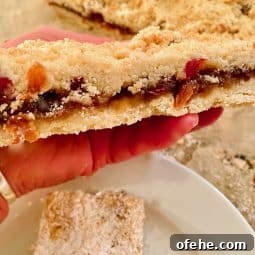 Baked Shortbread Mincemeat Slices with cherries