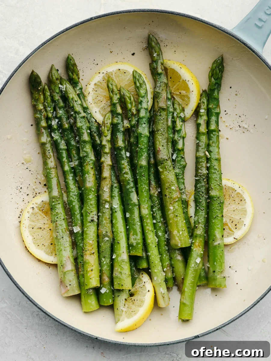 Steamed asparagus