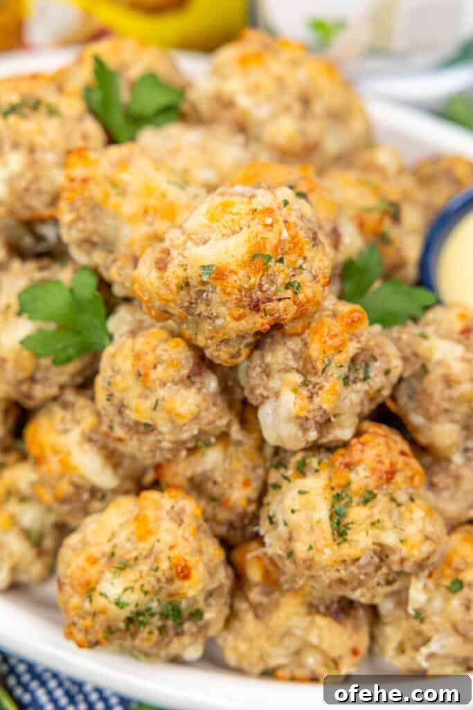 Boursin Cheese Sausage Bites: Garlic Herb Appetizer Recipe 4 platter of sausage balls