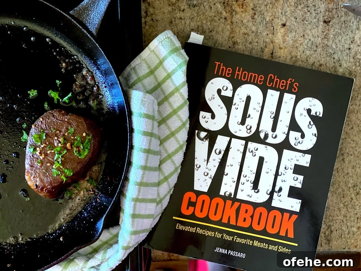 filet mignon sous vide with The Home Chef's Sous Vide Cookbook