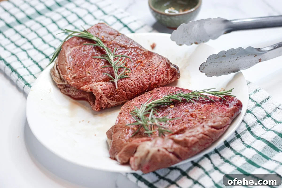 sous vide beef round steak with rosemary