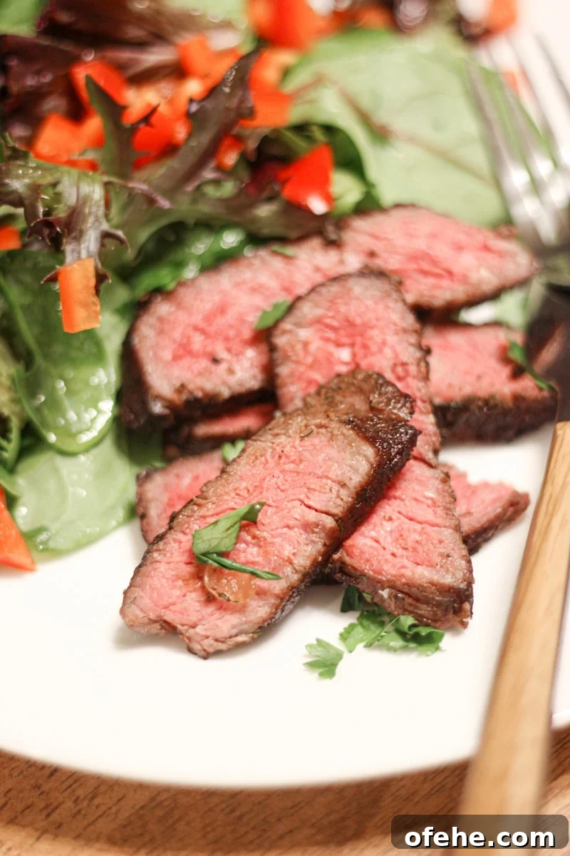 Sous Vide Top Sirloin Steak with salad