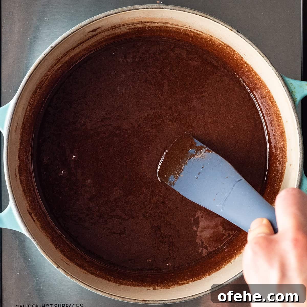 how to make no bake cookies - ingredients melted in a saucepan
