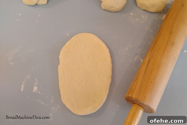Homemade Hot Dog Buns Made in a Bread Machine 4 Shaping the dough